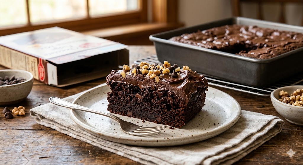 Brownie Cake Mix Cake