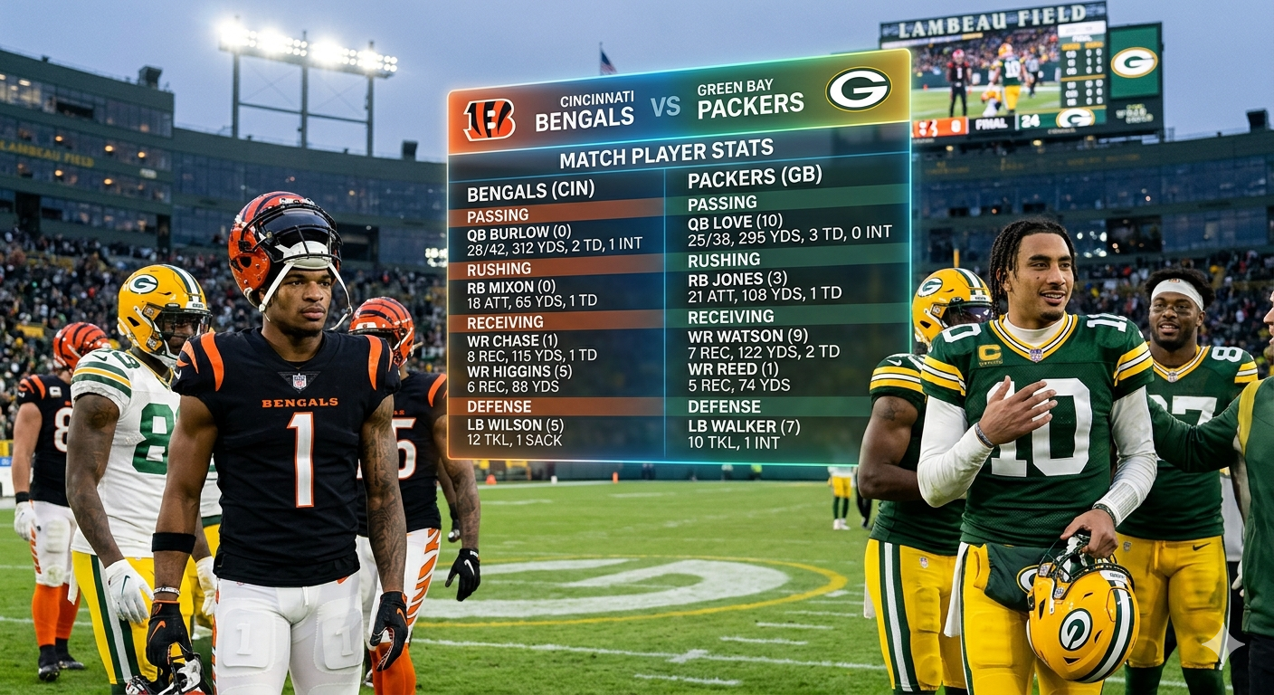 Bengals vs Green Bay Packers Match Player Stats